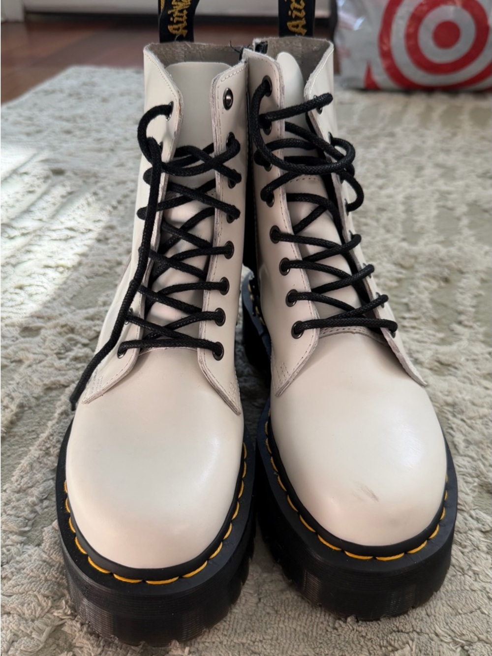 Dr. Martens Jadon Platform Boots – White – Worn Once – Women’s 8